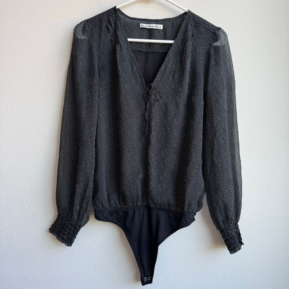 Abercrombie & Fitch Bodysuit Women’s Small Polka Dot Sheer Balletcore Fairycore